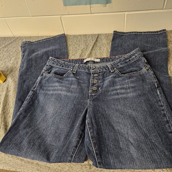 Tommy Hilfiger Jeans Womens Mid Rise‎ Med Wash Flare Blue 32x32 - Picture 6 of 11
